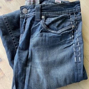 MEK Denim Munich Distressed Dark Blue Jeans
